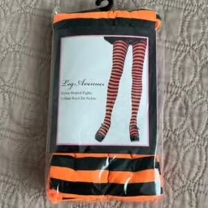 Leg Avenue Black and Orange Nylon Tights